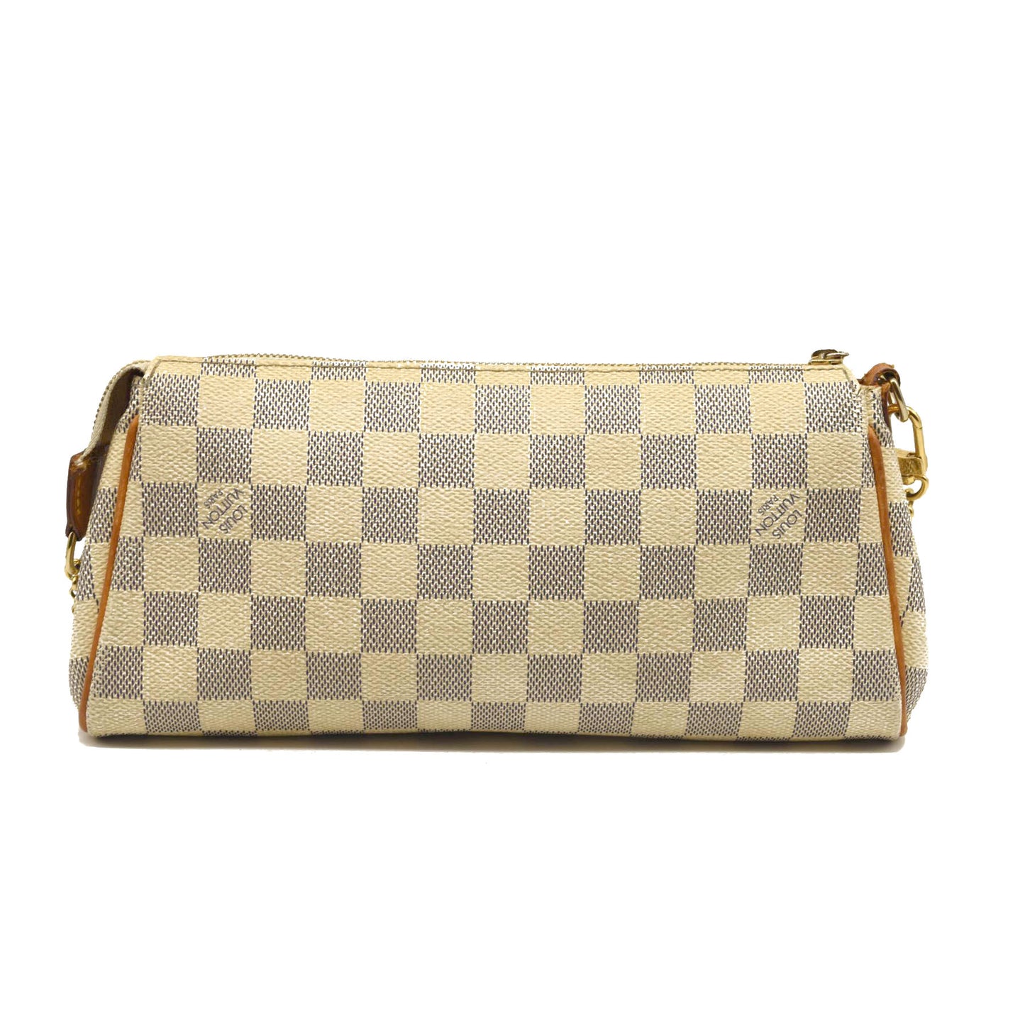 Louis Vuitton Damier Azur Eva Crossbody Shoulder Bag White Clutch Chain