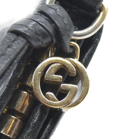 GUCCI Ssima Interlocking G GG Logo Leather 6 Rings Key Case Black