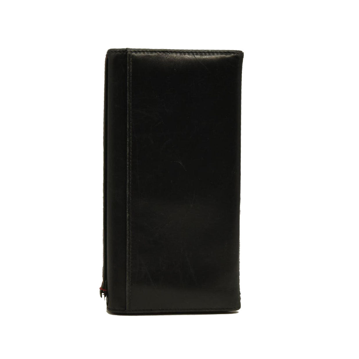 GUCCI Logo Leather Long Bifold Wallet Black