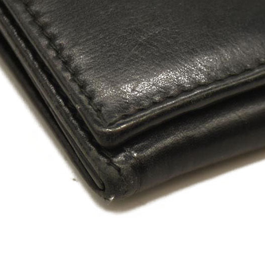 GUCCI Logo Leather Long Bifold Wallet Black