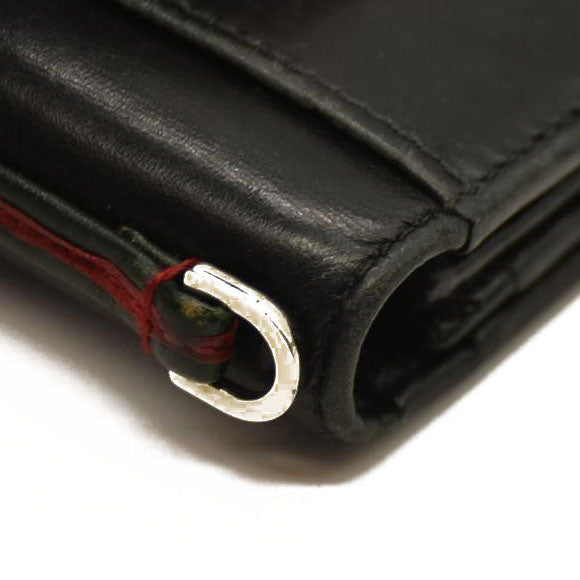 GUCCI Logo Leather Long Bifold Wallet Black