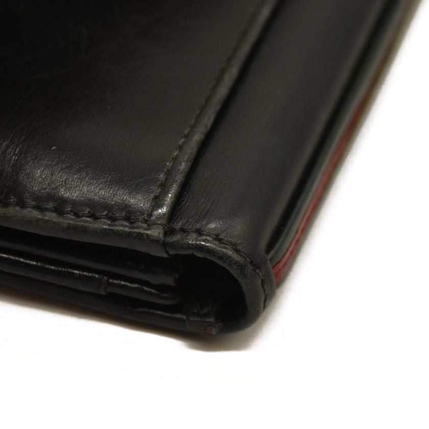 GUCCI Logo Leather Long Bifold Wallet Black