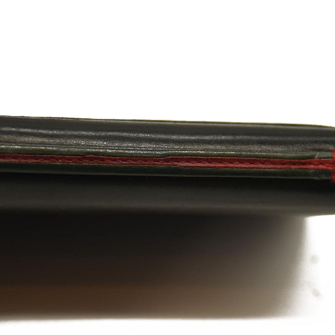 GUCCI Logo Leather Long Bifold Wallet Black