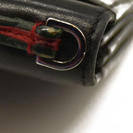 GUCCI Logo Leather Long Bifold Wallet Black