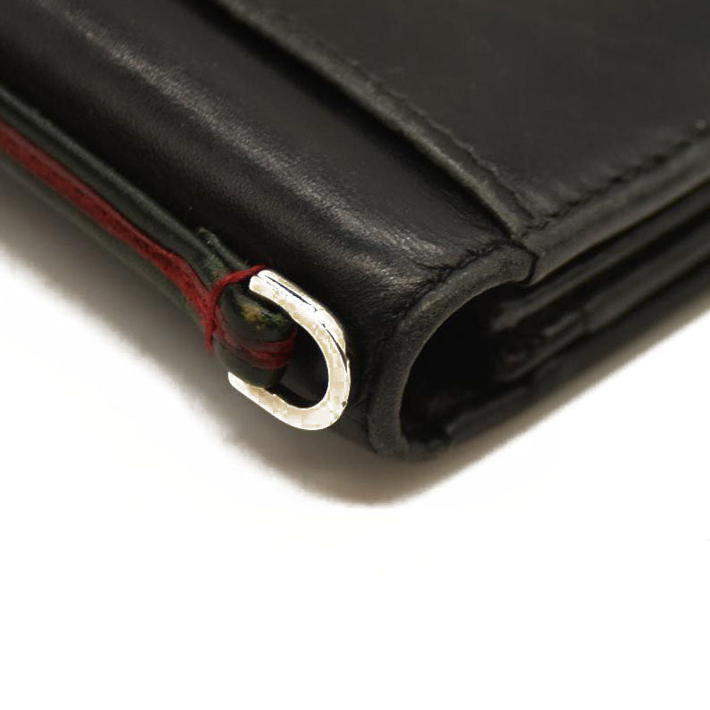 GUCCI Logo Leather Long Bifold Wallet Black