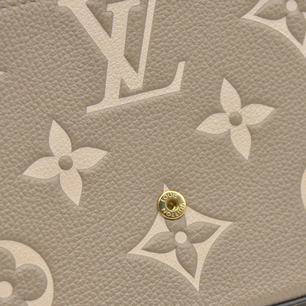 $1890 Louis Vuitton Empreinte Monogram Giant Felicie Pochette Tourterelle Creme