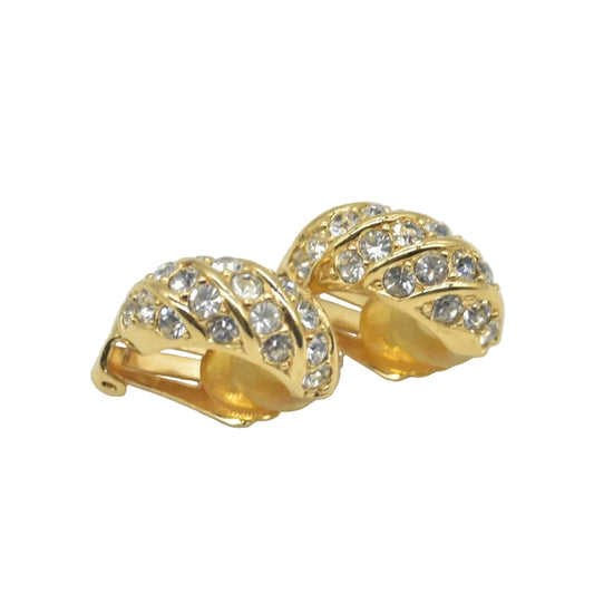 Christian Dior vintage 1980s gold-plated dome clip-on earrings Consignment