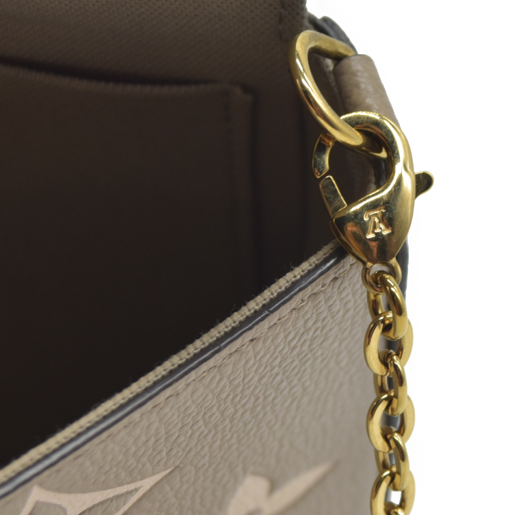 $1890 Louis Vuitton Empreinte Monogram Giant Felicie Pochette Tourterelle Creme