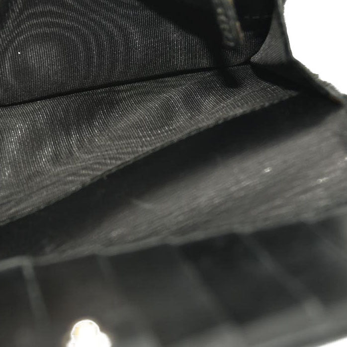 GUCCI Logo Leather Long Bifold Wallet Black