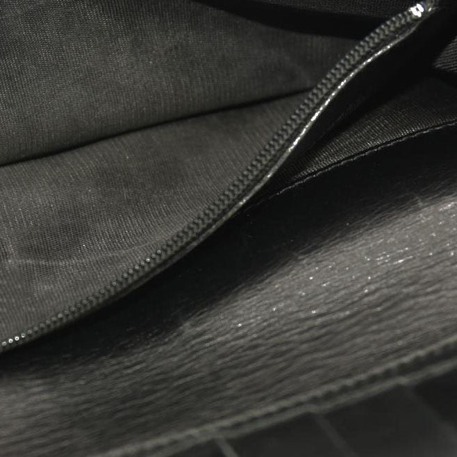 GUCCI Logo Leather Long Bifold Wallet Black