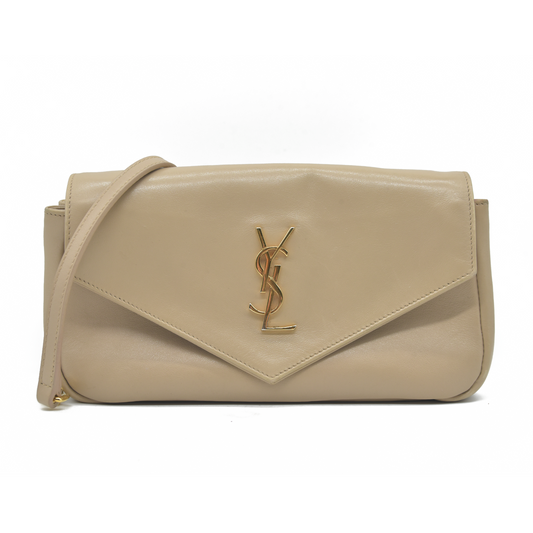 $2900 Saint Laurent Leather Calypso YSL Shoulder Bag