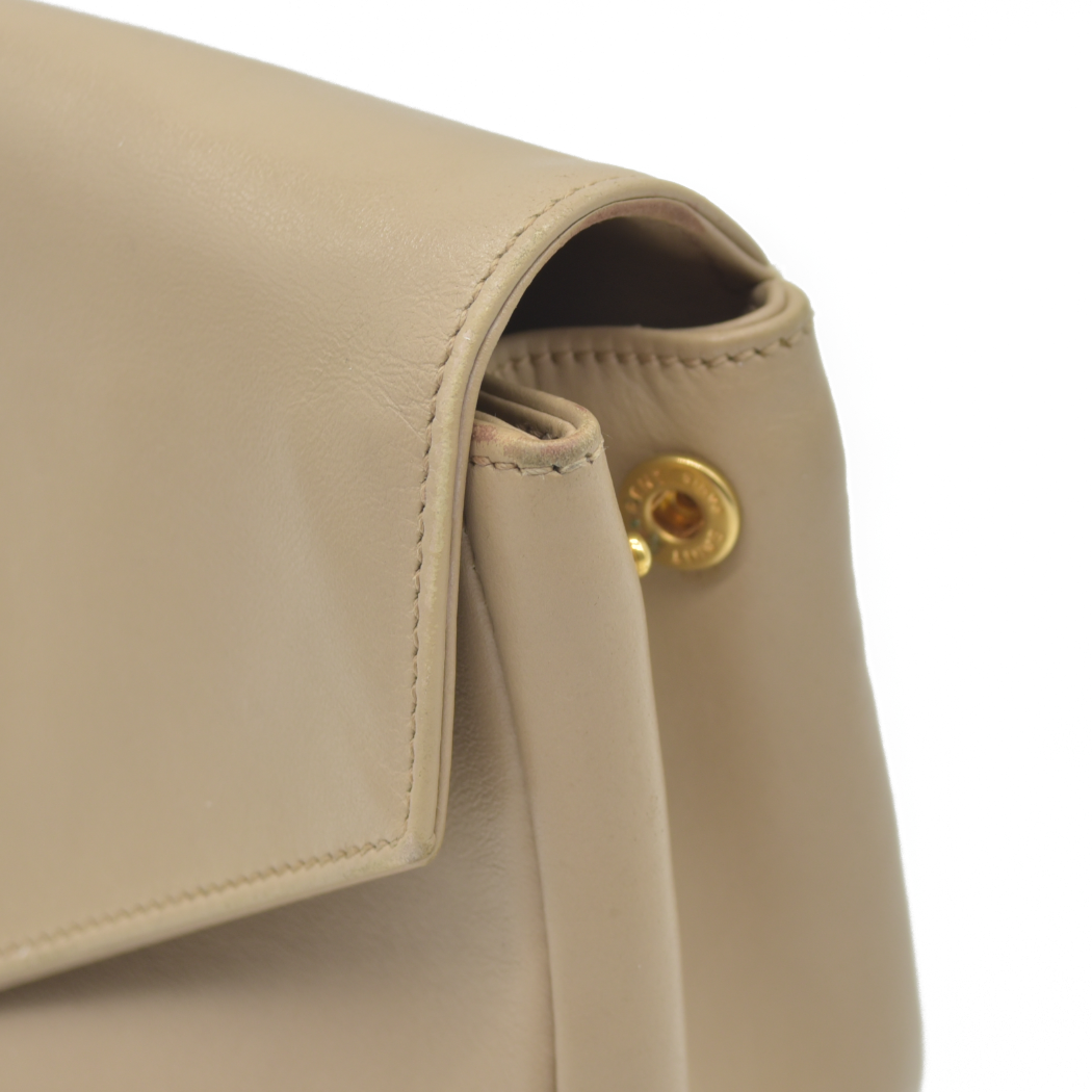 $2900 Saint Laurent Leather Calypso YSL Shoulder Bag