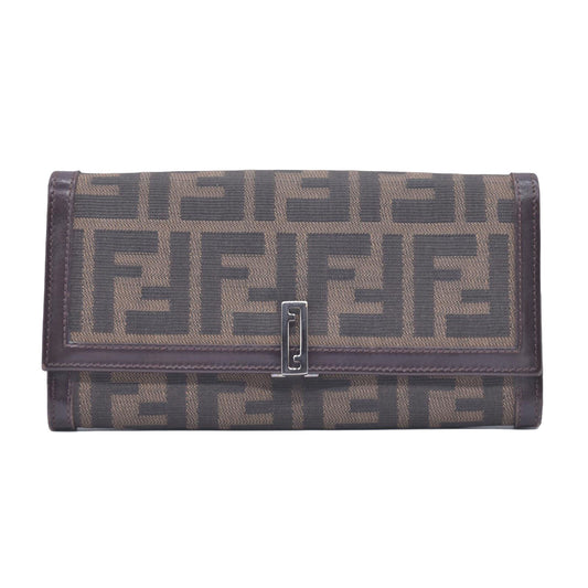 Fendi Fendi Tobacco Zucca Canvas Vintage Flap Wallet CONSIGNMENT