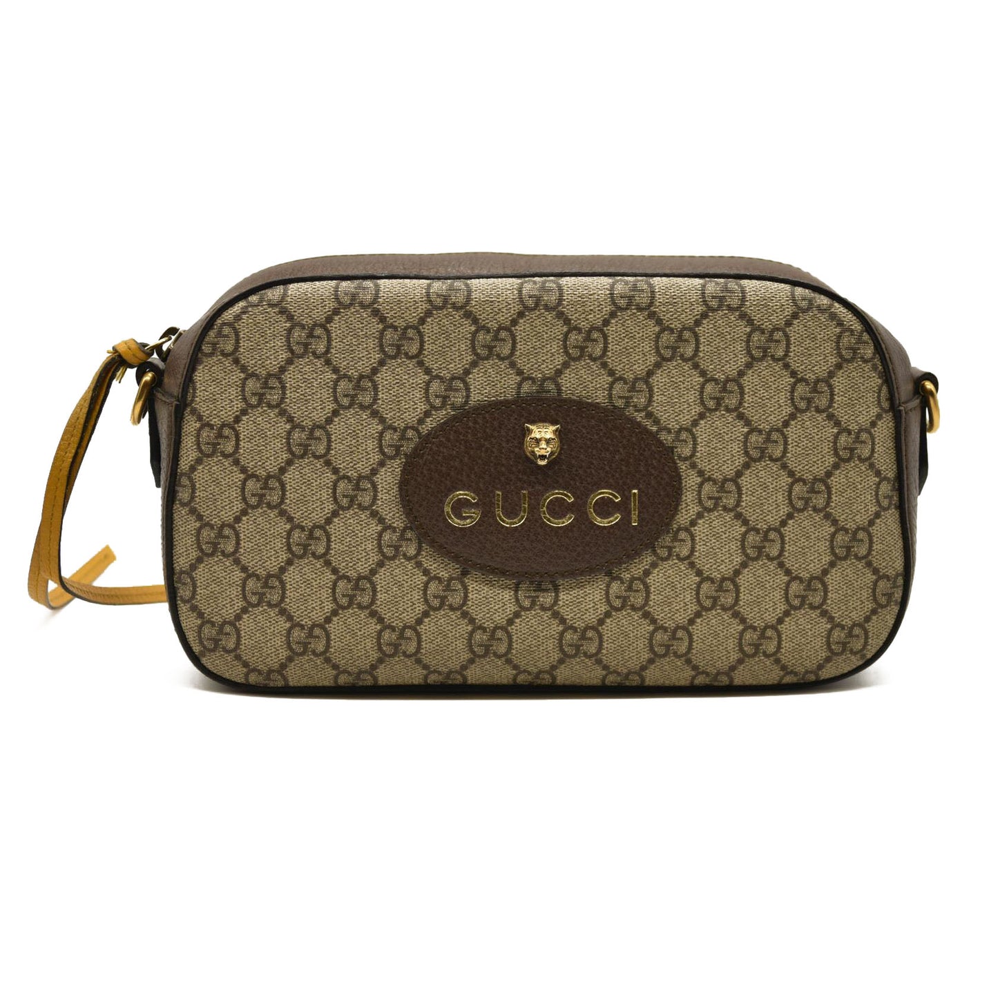 USED GUCCI GG Supreme Monogram Web Neo Vintage Shoulder Bag Beige New Acero Crop