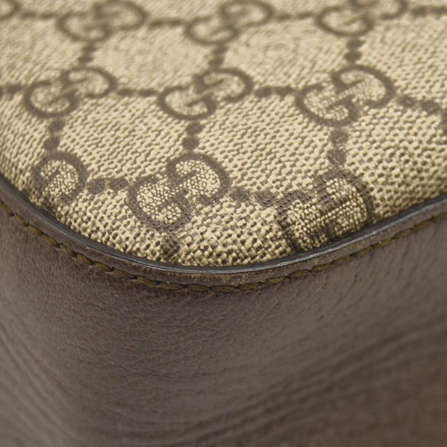 USED GUCCI GG Supreme Monogram Web Neo Vintage Shoulder Bag Beige New Acero Crop