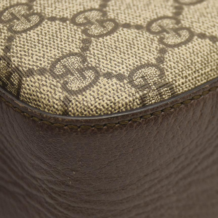 USED GUCCI GG Supreme Monogram Web Neo Vintage Shoulder Bag Beige New Acero Crop