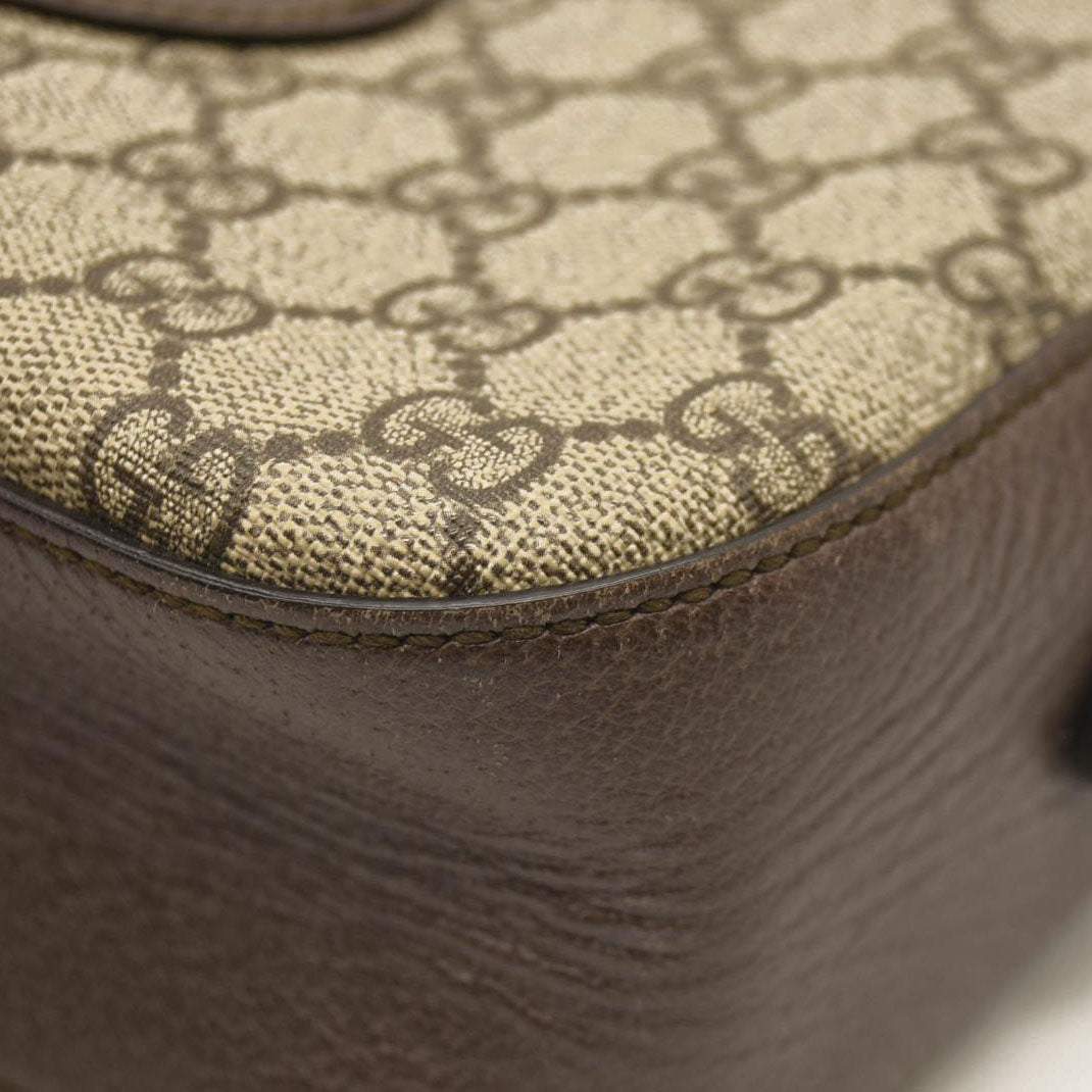 USED GUCCI GG Supreme Monogram Web Neo Vintage Shoulder Bag Beige New Acero Crop