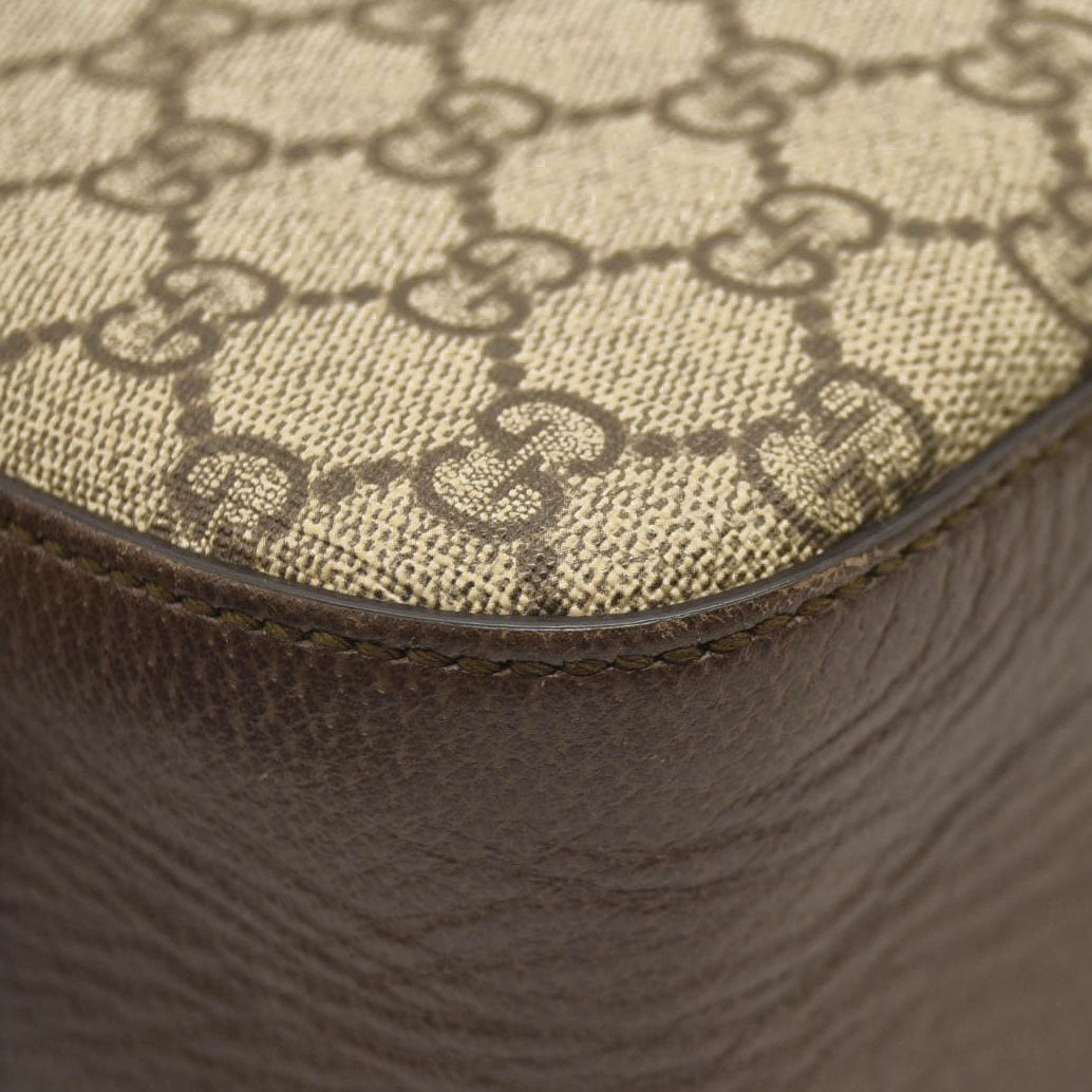 USED GUCCI GG Supreme Monogram Web Neo Vintage Shoulder Bag Beige New Acero Crop