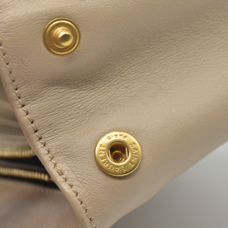 $2900 Saint Laurent Leather Calypso YSL Shoulder Bag