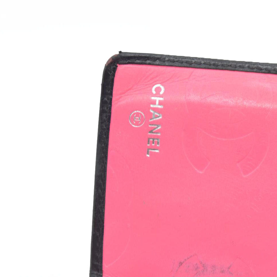 $1075 CHANEL Combon Line Lambskin Long Bifold Wallet Black