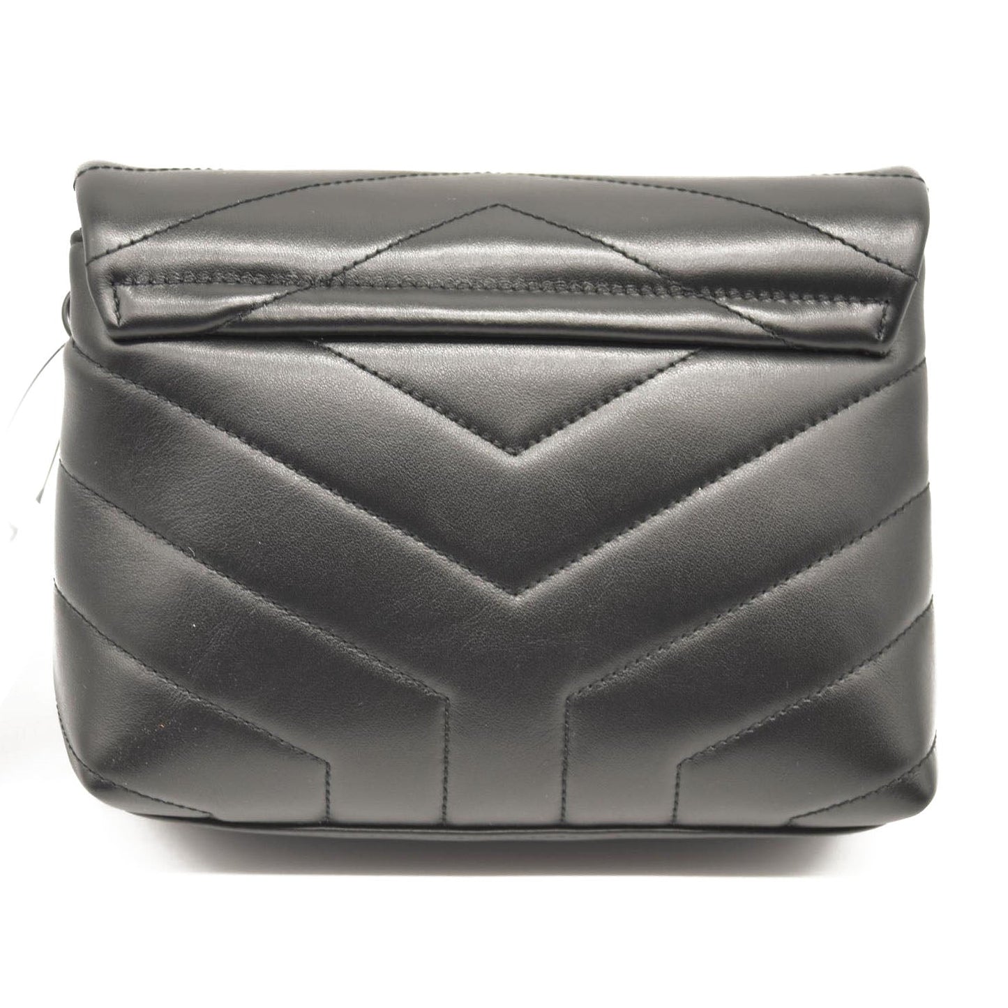 SAINT LAURENT Calfskin Y Quilted Monogram Monochrome Toy Loulou Crossbody Bag Black