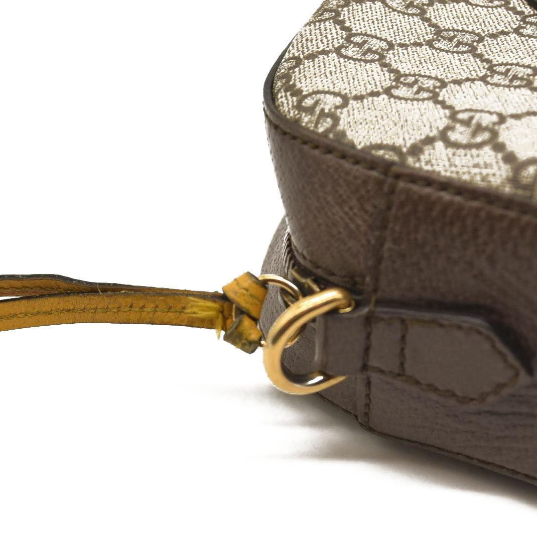 USED GUCCI GG Supreme Monogram Web Neo Vintage Shoulder Bag Beige New Acero Crop