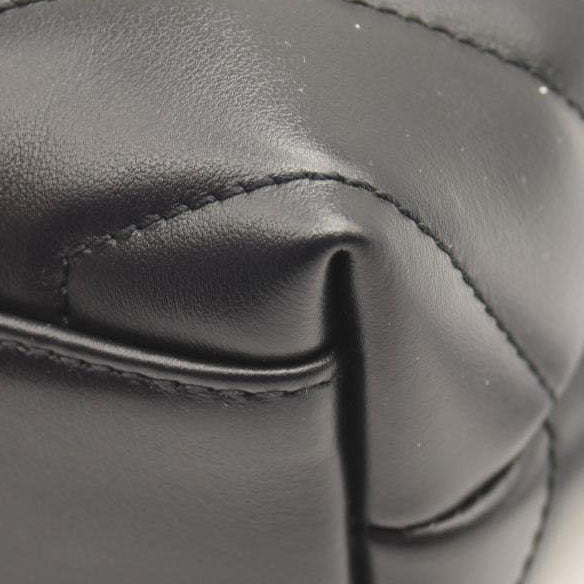 SAINT LAURENT Calfskin Y Quilted Monogram Monochrome Toy Loulou Crossbody Bag Black