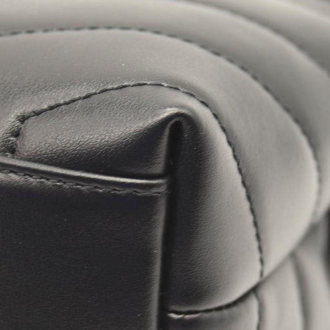 SAINT LAURENT Calfskin Y Quilted Monogram Monochrome Toy Loulou Crossbody Bag Black