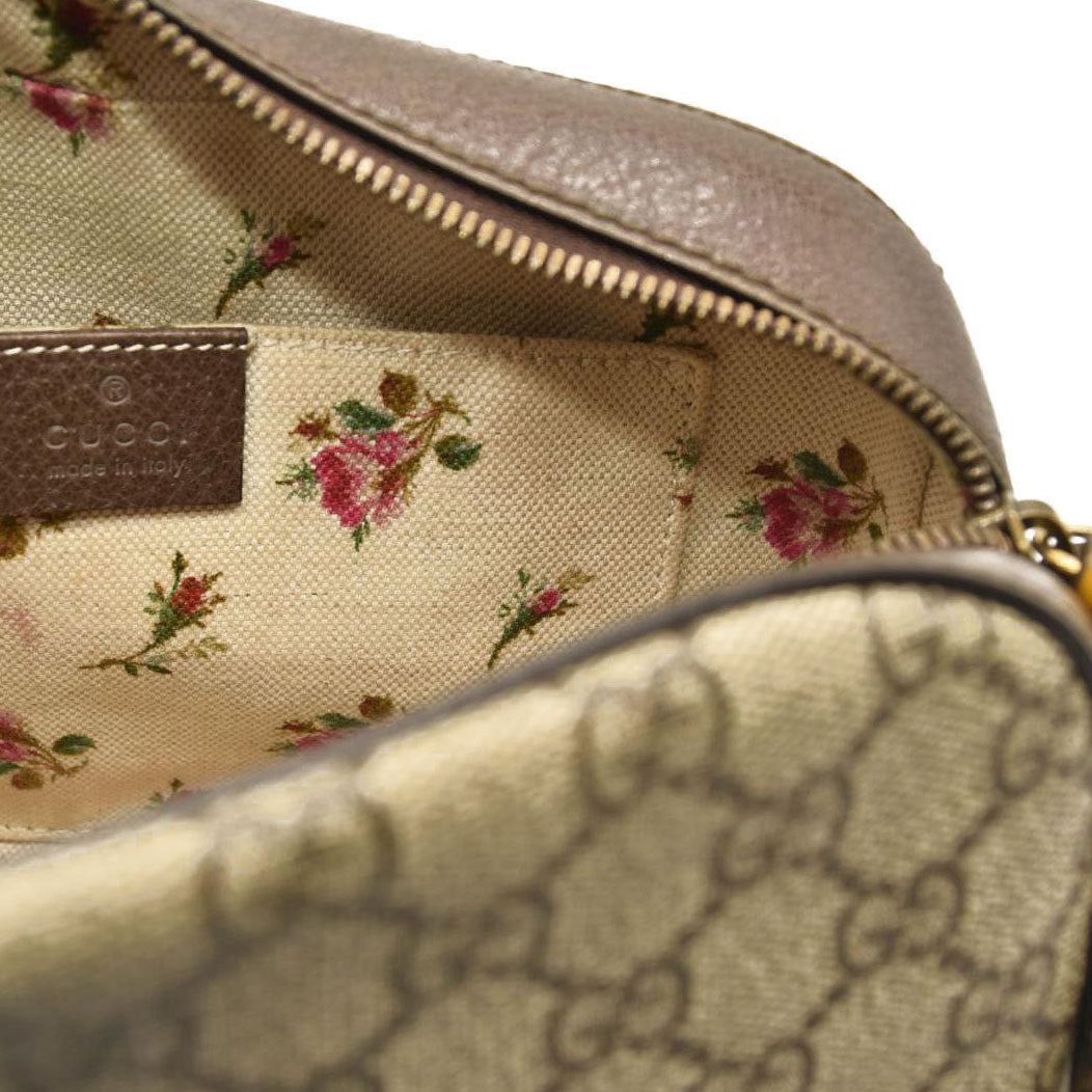 USED GUCCI GG Supreme Monogram Web Neo Vintage Shoulder Bag Beige New Acero Crop