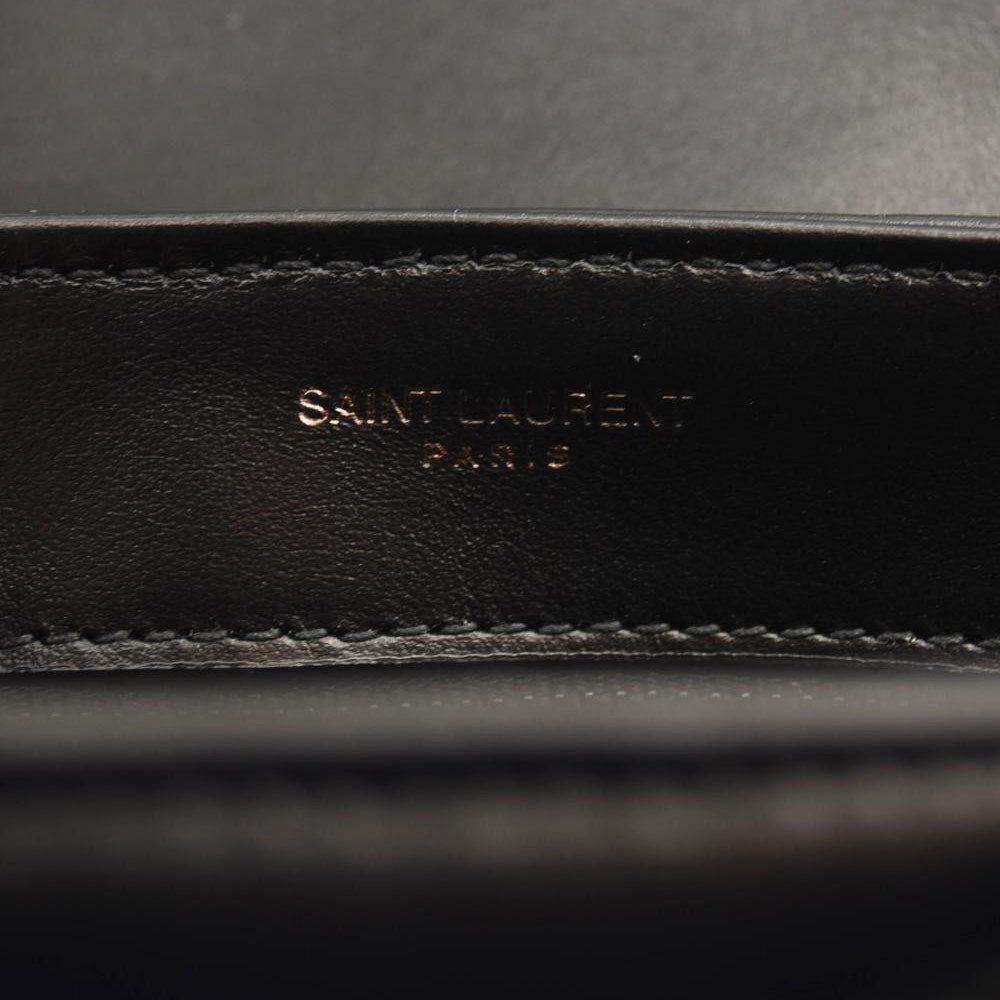 SAINT LAURENT Calfskin Y Quilted Monogram Monochrome Toy Loulou Crossbody Bag Black