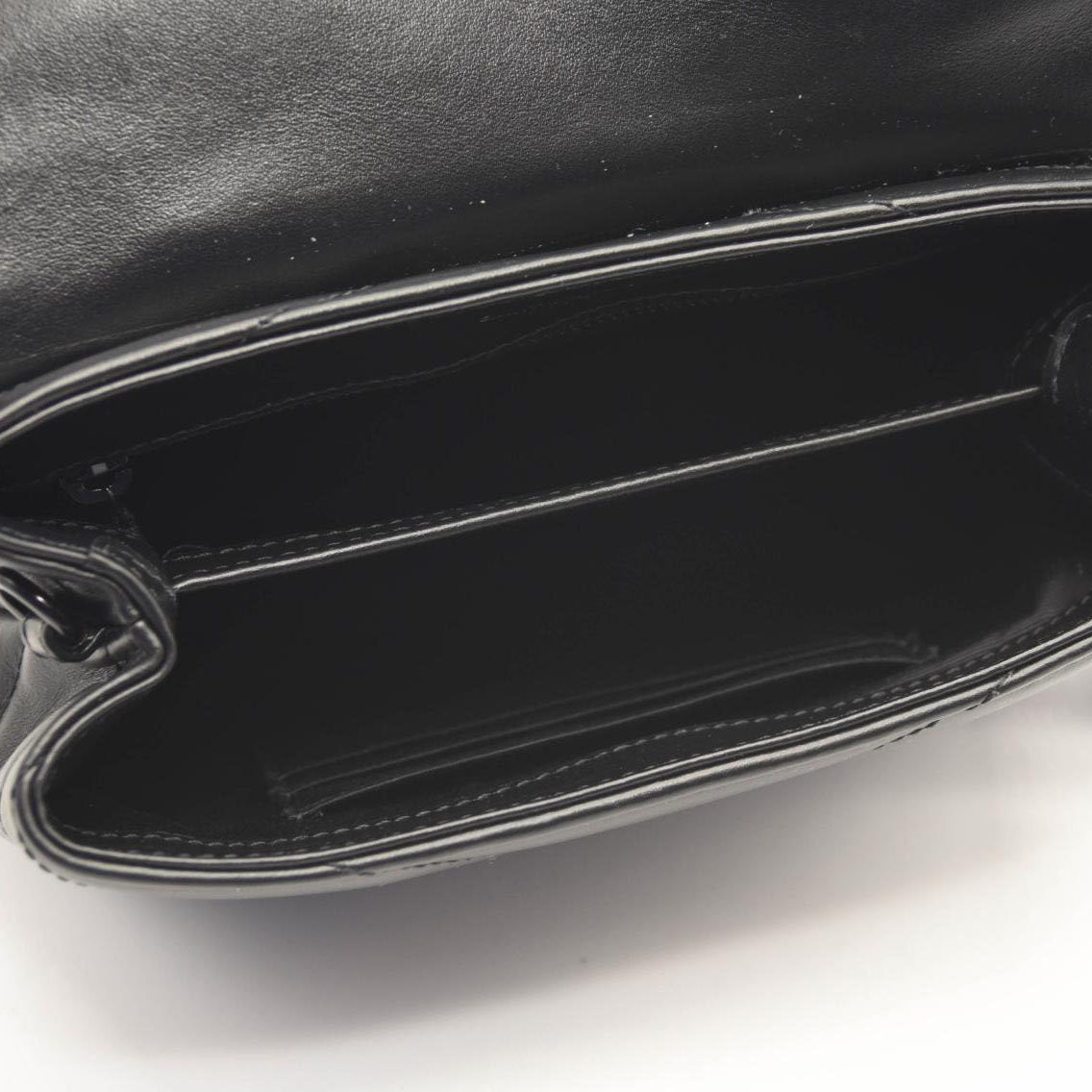 SAINT LAURENT Calfskin Y Quilted Monogram Monochrome Toy Loulou Crossbody Bag Black