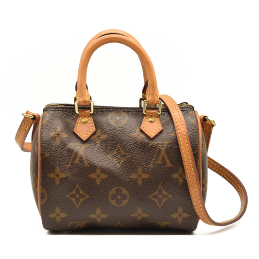 USED $1760 LOUIS VUITTON Monogram Nano Speedy