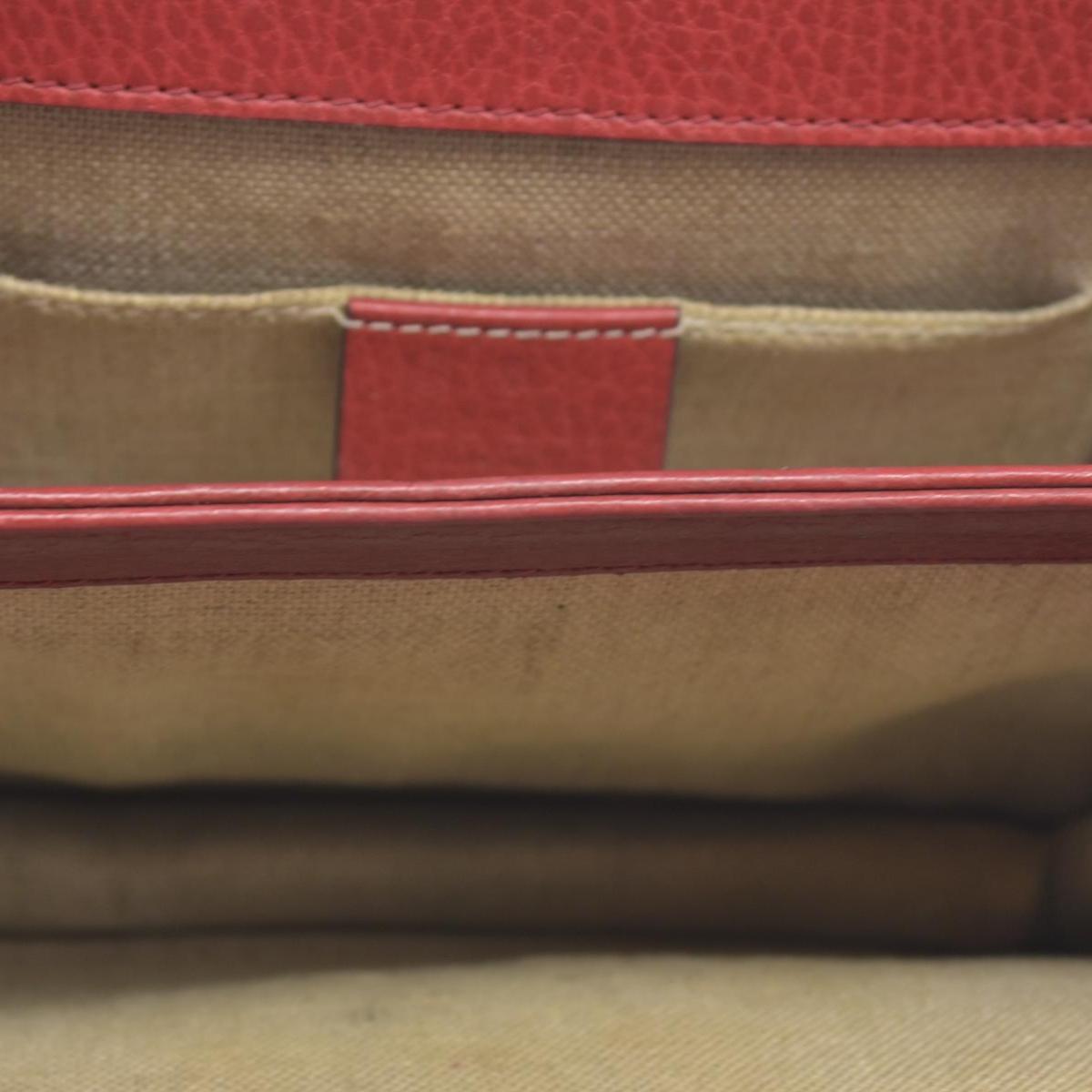 $1550 Gucci  Dollar Calfskin Interlocking G Shoulder Bag Red CONSIGNMENT