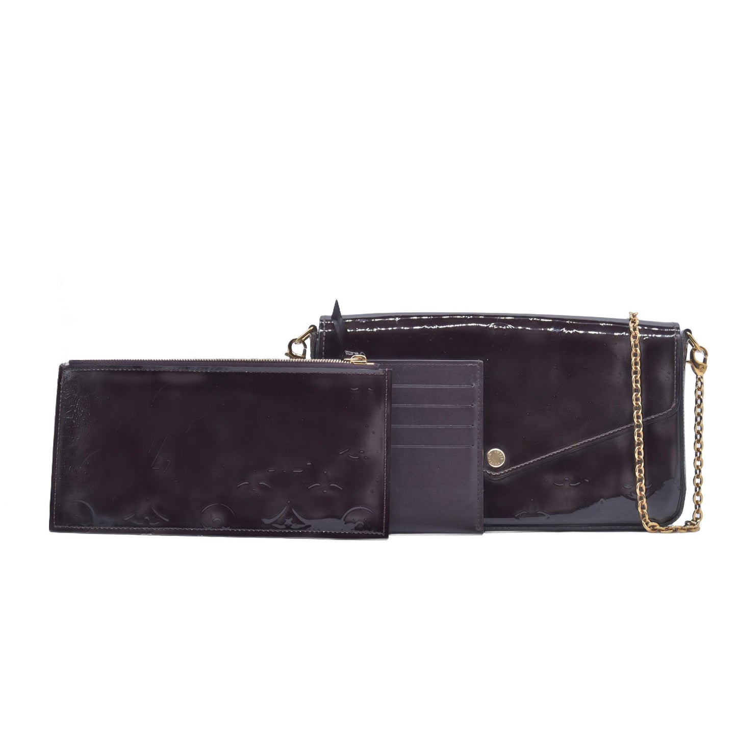 Louis Vuitton Vernis Pochette Felicie Chain Wallet Amarante CONSIGNMENT