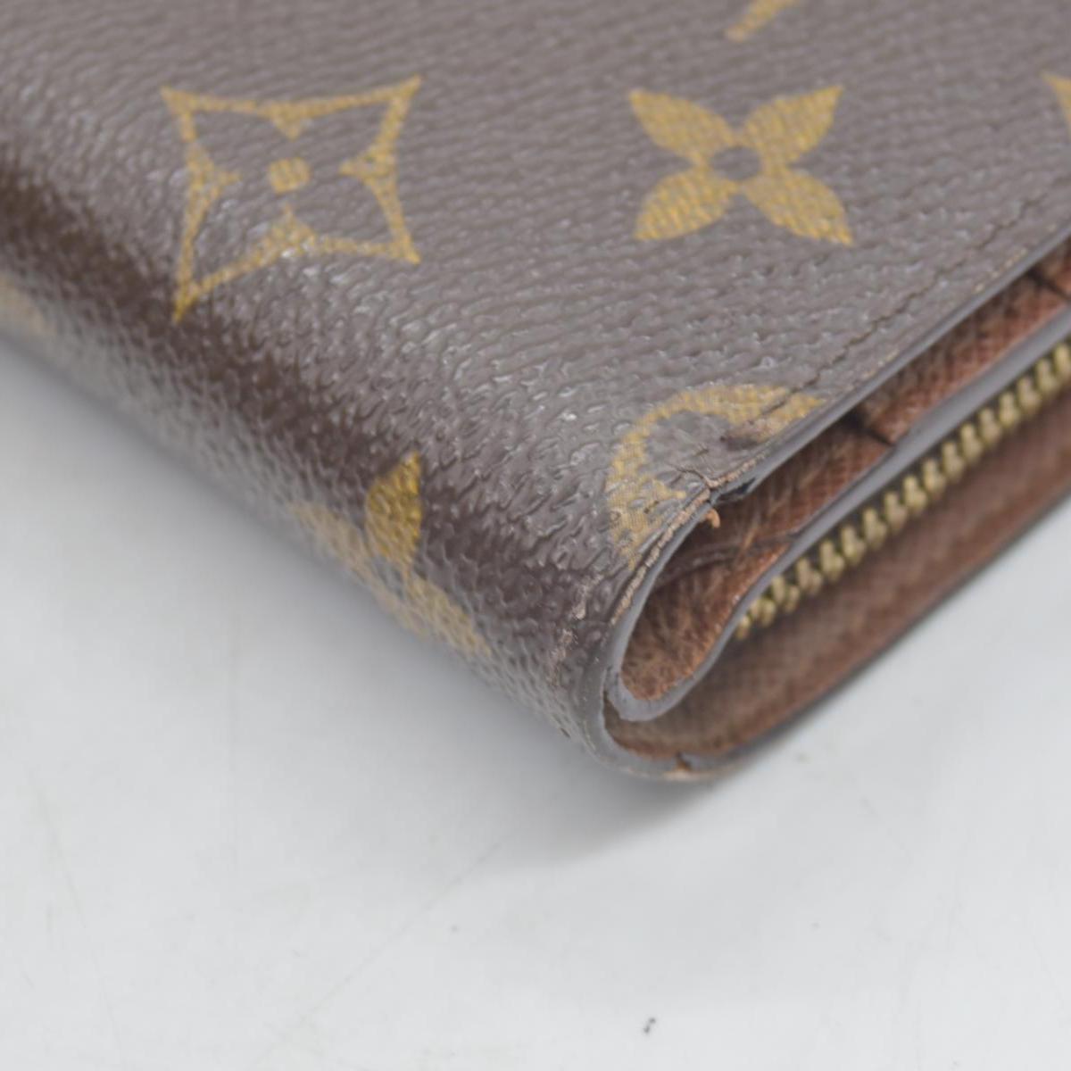 $750 2003 Louis Vuitton Consignment Monogram Porte Papier Zippy Wallet Brown SP0093 CONSIGNMENT