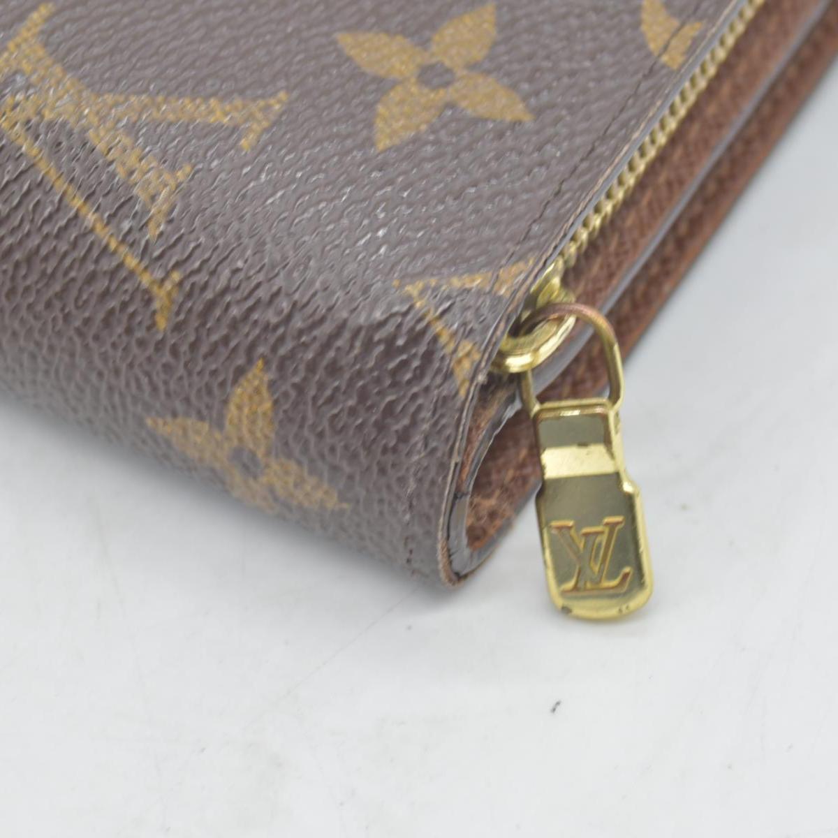 $750 2003 Louis Vuitton Consignment Monogram Porte Papier Zippy Wallet Brown SP0093 CONSIGNMENT