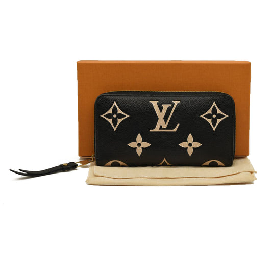 Louis Vuitton  Empreinte Monogram Giant Zippy Wallet Black Beige RFID