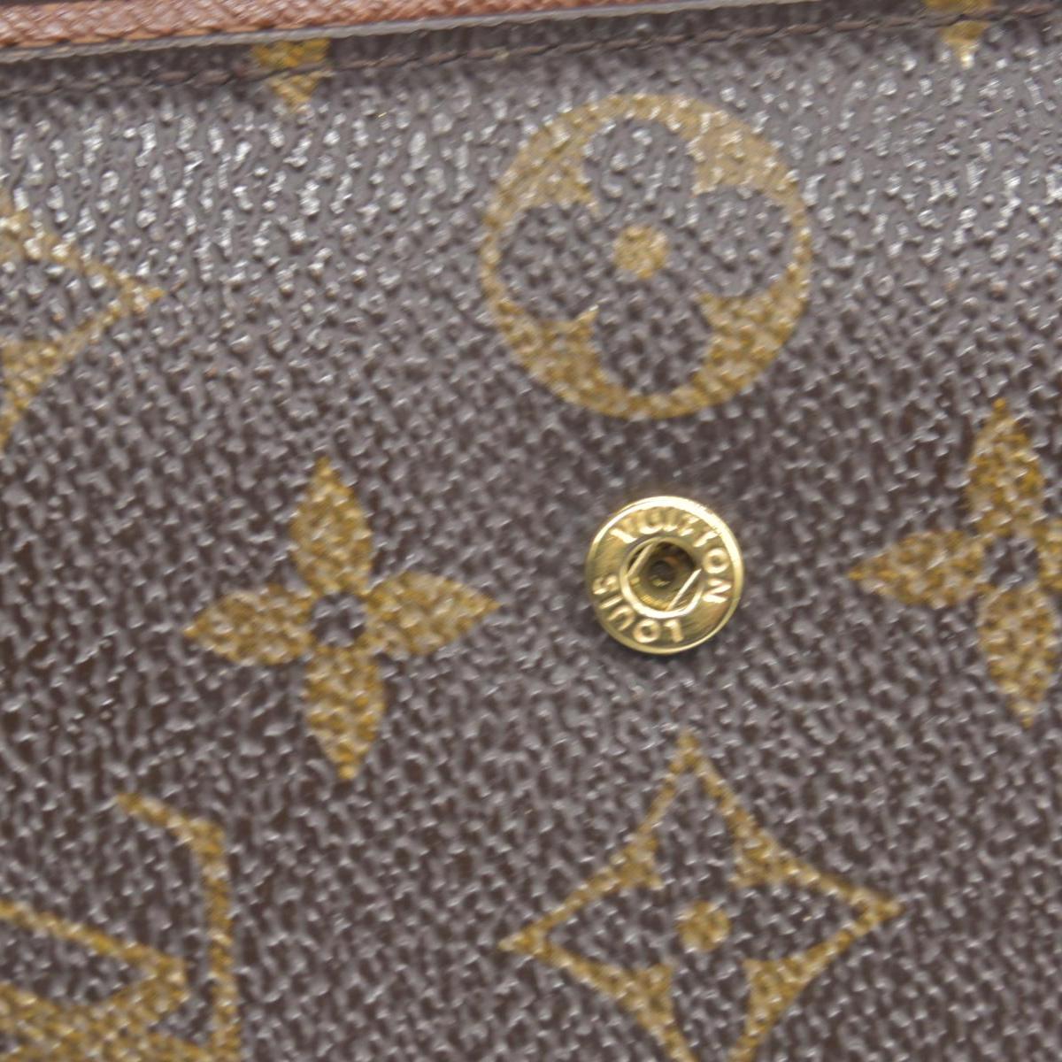 $750 2003 Louis Vuitton Consignment Monogram Porte Papier Zippy Wallet Brown SP0093 CONSIGNMENT