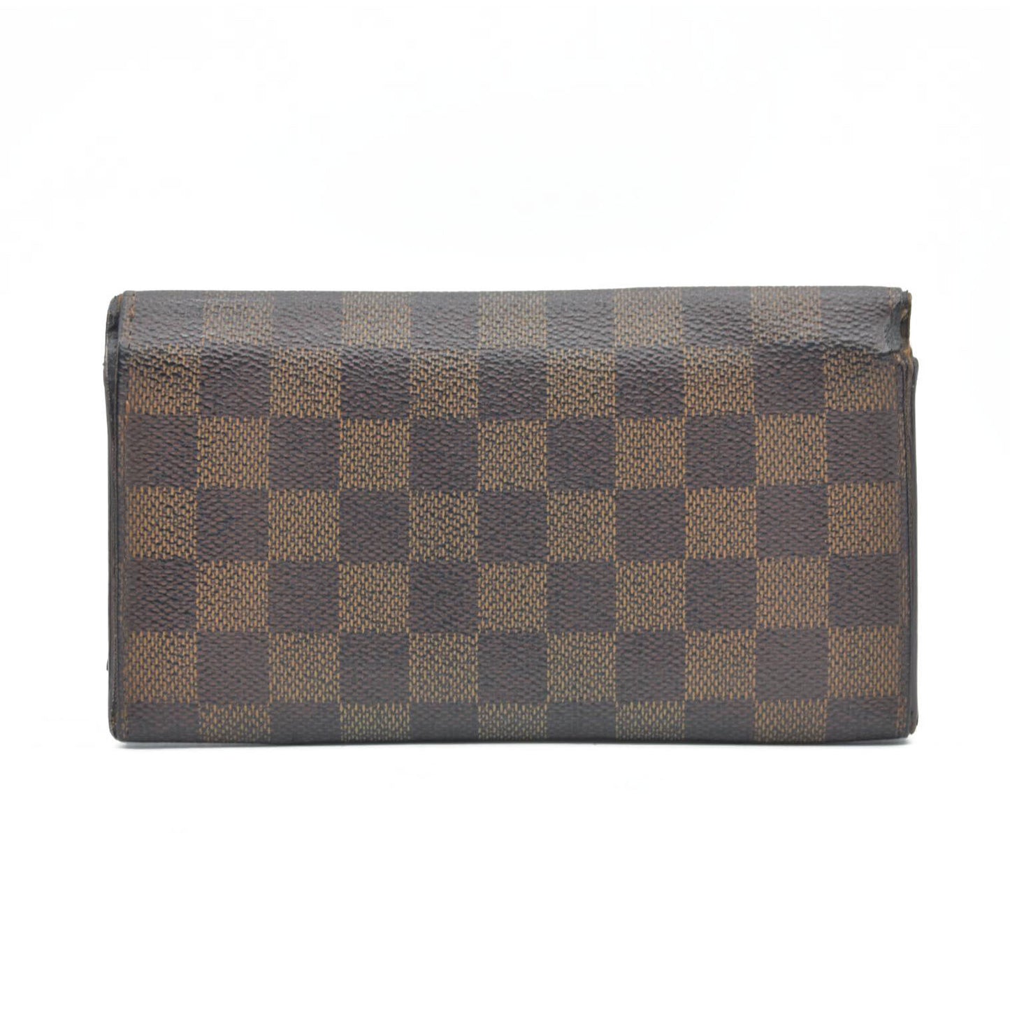 $770 Louis Vuitton Damier Porte Feuille Sarah Long Bifold Wallet Brown