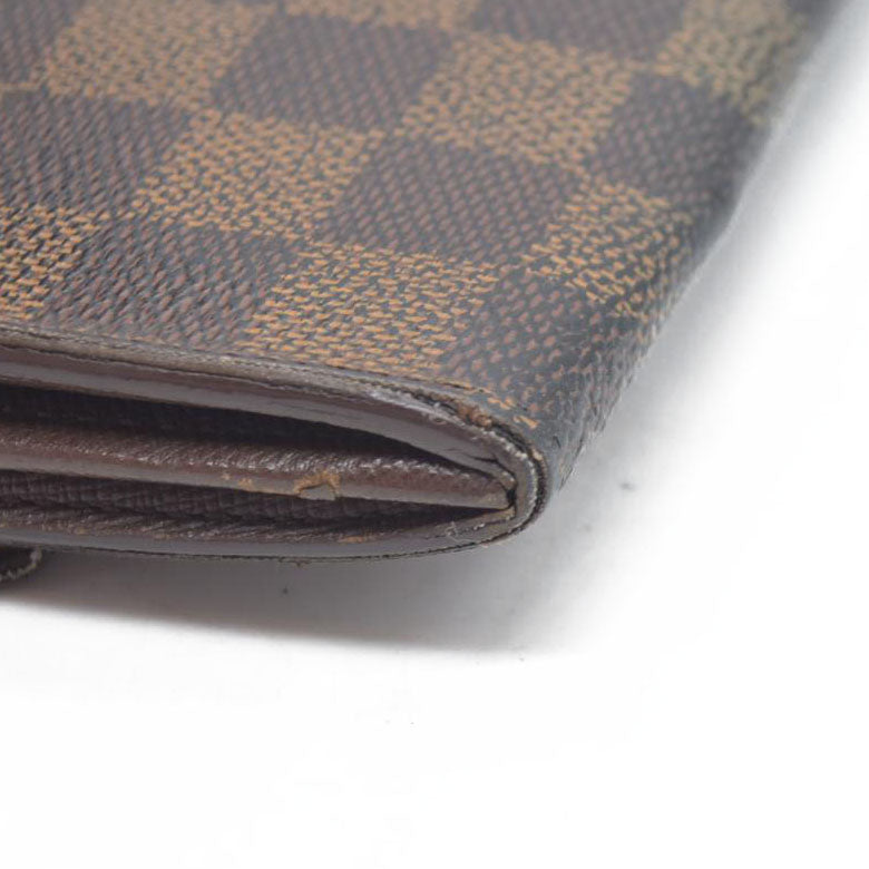 $770 Louis Vuitton Damier Porte Feuille Sarah Long Bifold Wallet Brown
