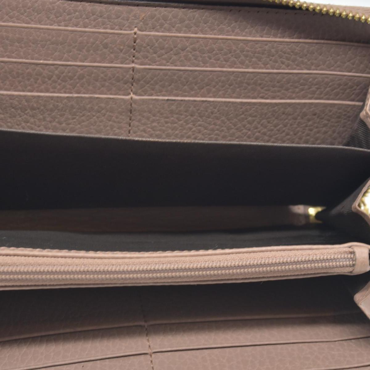 $660 Gucci GG Marmont Zip Around Wallet Beige Leather - CONSIGNMENT