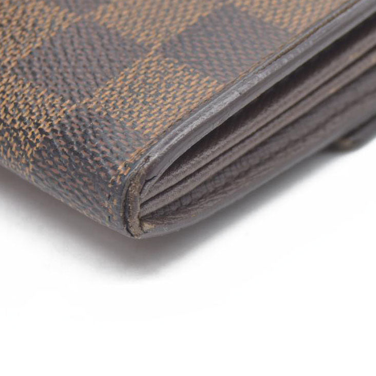 $770 Louis Vuitton Damier Porte Feuille Sarah Long Bifold Wallet Brown