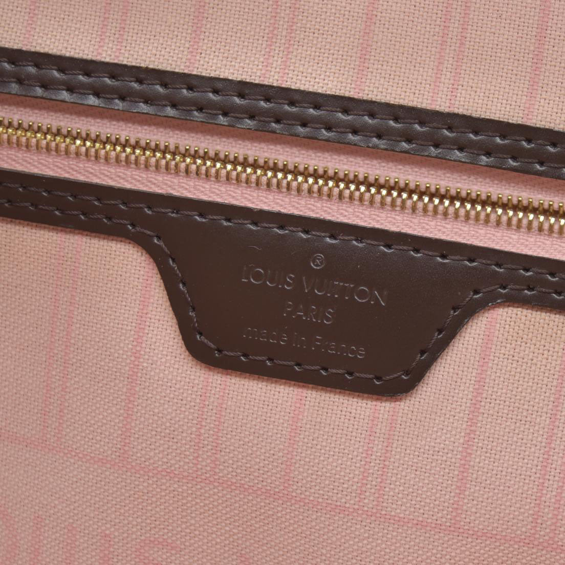 Louis Vuitton  Damier Ebene Neo Neverfull MM Rose Ballerine AR1128