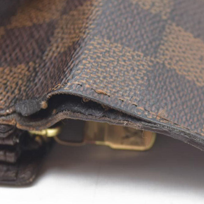 $770 Louis Vuitton Damier Porte Feuille Sarah Long Bifold Wallet Brown