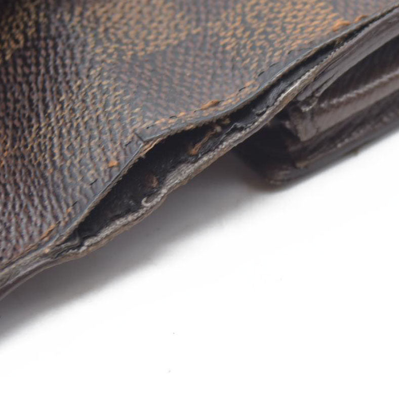 $770 Louis Vuitton Damier Porte Feuille Sarah Long Bifold Wallet Brown