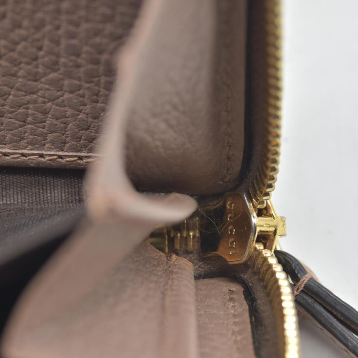 $660 Gucci GG Marmont Zip Around Wallet Beige Leather - CONSIGNMENT