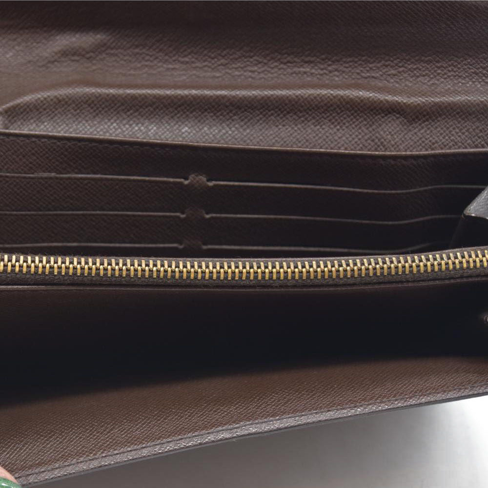 $770 Louis Vuitton Damier Porte Feuille Sarah Long Bifold Wallet Brown