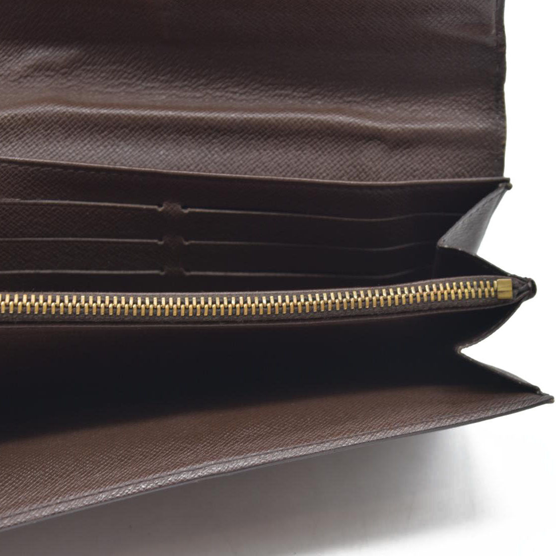 $770 Louis Vuitton Damier Porte Feuille Sarah Long Bifold Wallet Brown