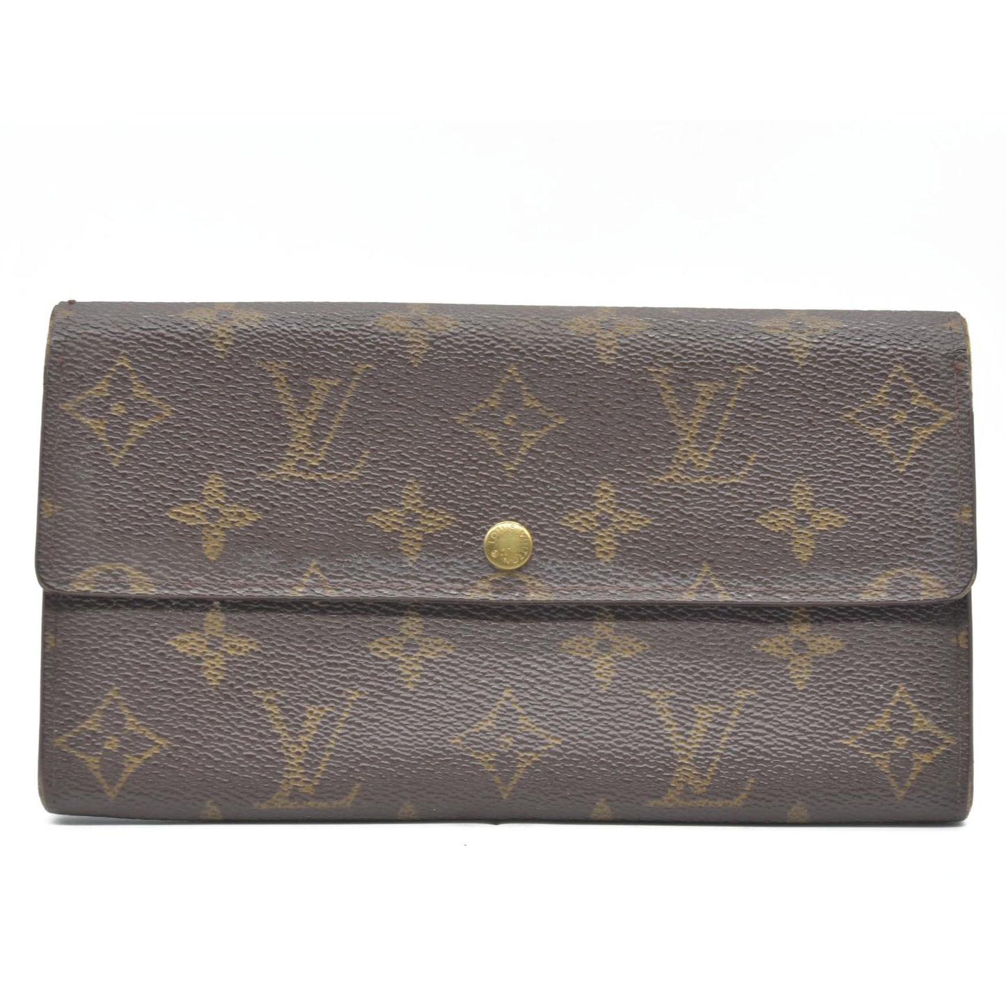 $770 Louis Vuitton Monogram Portefeiulle Sarah Long Bifold Wallet Brown SD0090