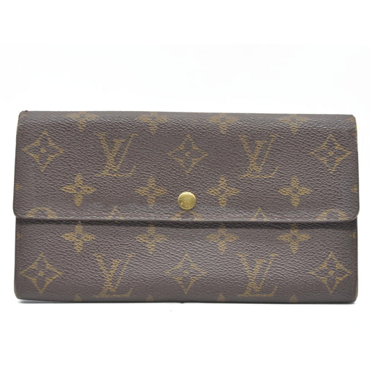 $770 Louis Vuitton Monogram Portefeiulle Sarah Long Bifold Wallet Brown SD0090